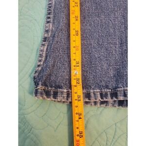 Mossimo Denim Vintage Y2K Floral Embroidered Script Jeans Size 17 Blue Cotton